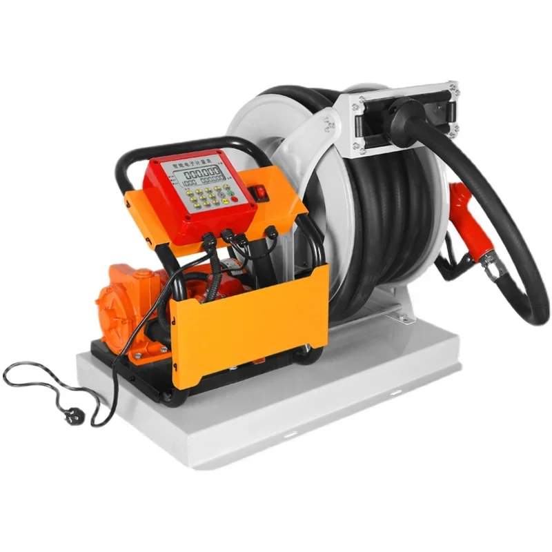 Fuel dispenser 12v24v220v electric oil pump diesel on-board metering and pricing small self starting and stopping reel machine