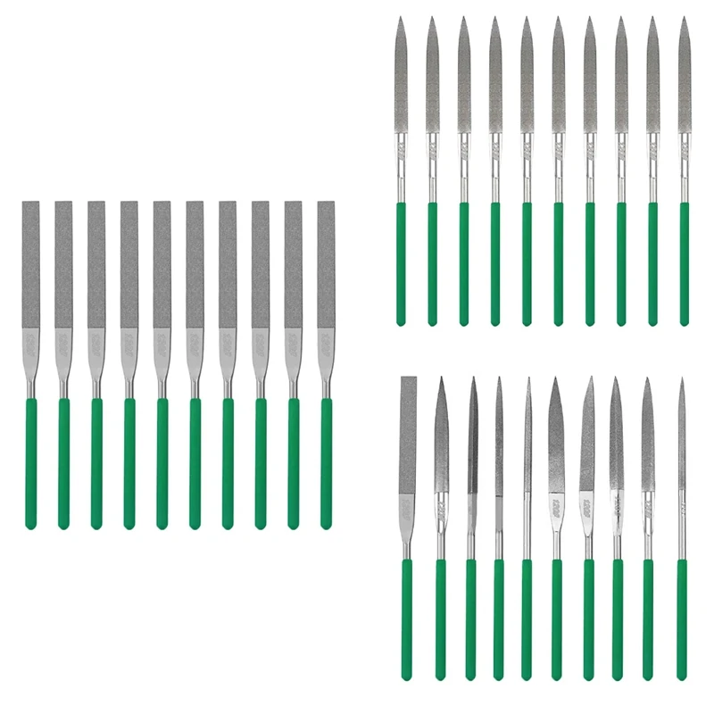 Set di lime diamantate da 10 pezzi, set di lime ad ago di precisione, lime rivestite diamantate per archiviazione di metalli, ceramici, pietre, gioielli