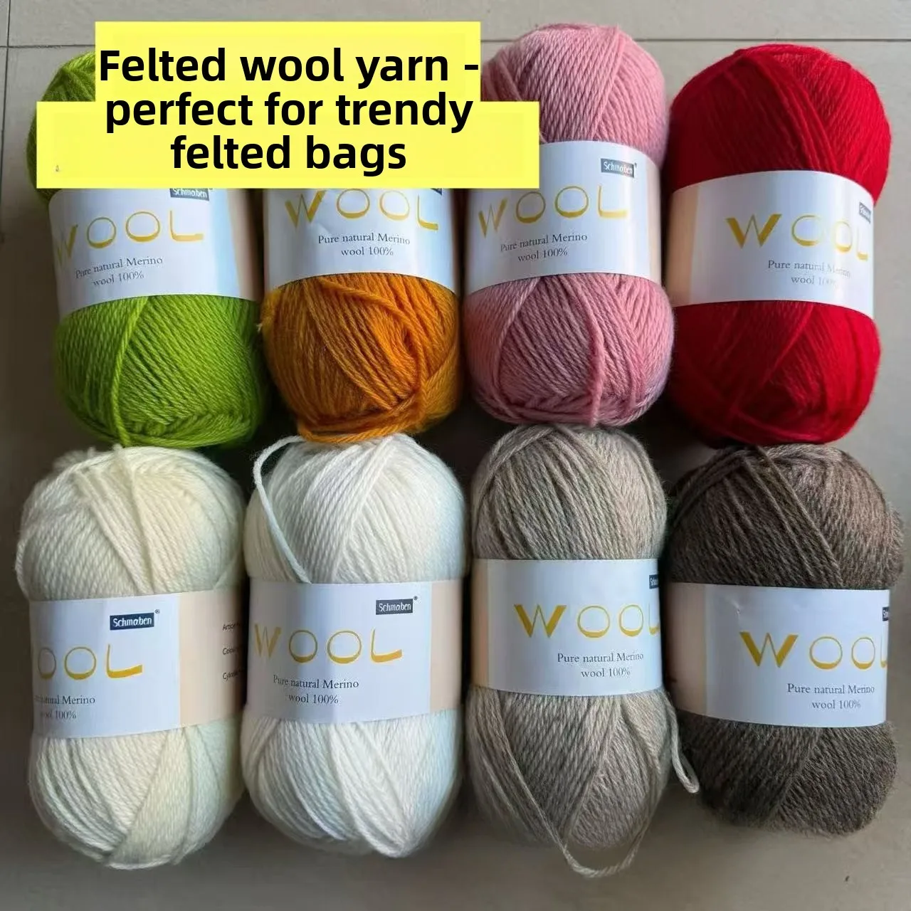 

1pc 100g Felted Pure Wool Yarn,Handmade Crochet Sweater Hat Scarf Natural Merino Breathable Thread,DIY Felted Bag Special Yarn