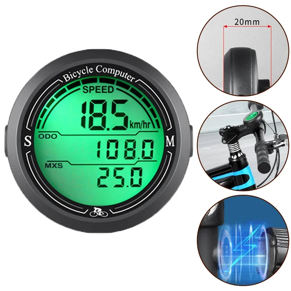 

Cycling Speedometer Digital Large Screen Waterproof LCD Backlight Wireless And Wired Bike Odometer Bicycle Computer