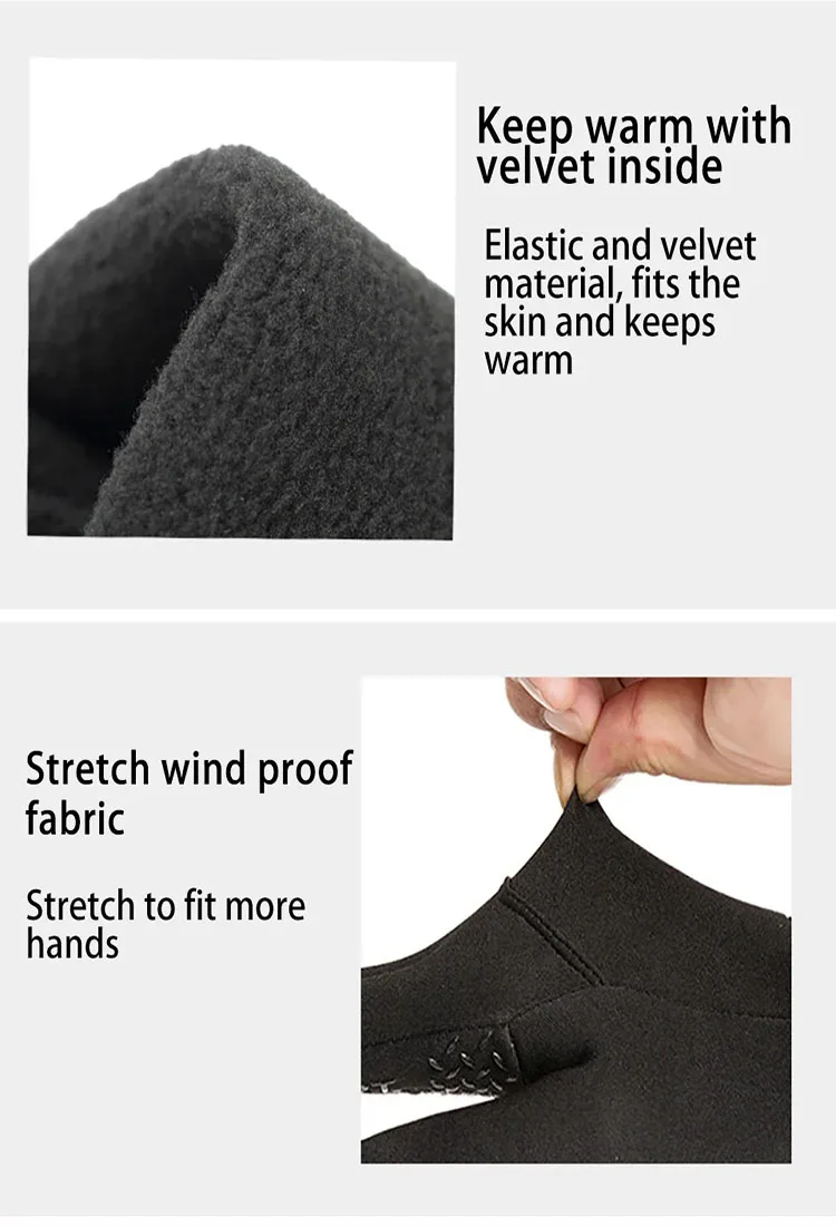 Winter Wasserdichte Angeln männer Handschuhe frauen Radfahren Warme Anti Slip Outdoor Sport Ausgesetzt Zwei Finger Touchscreen Handschuhe – Detail 6