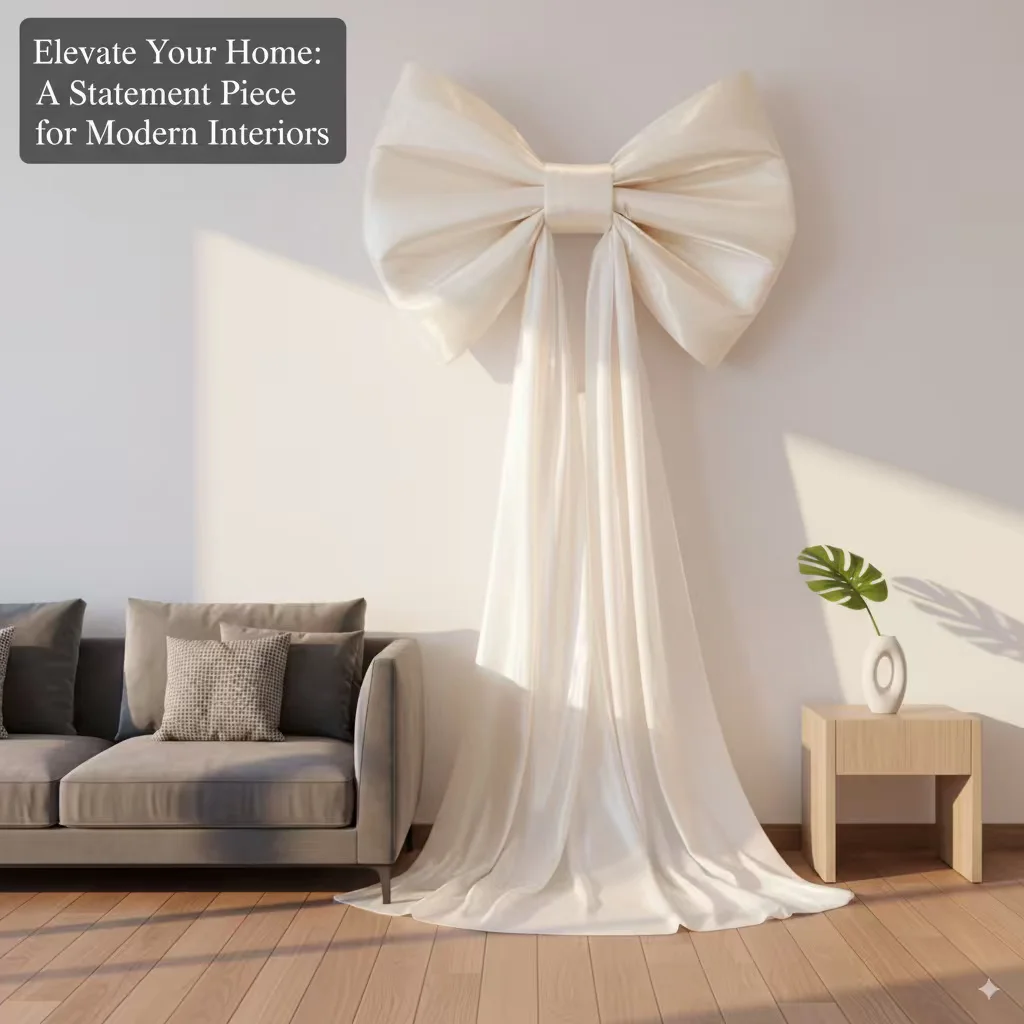 Giant Champagne Velvet Bow Decor Perfect for Wedding, Birthday Party, Stage Setup, Event Background, DIY Ribbon Wall Décor for C