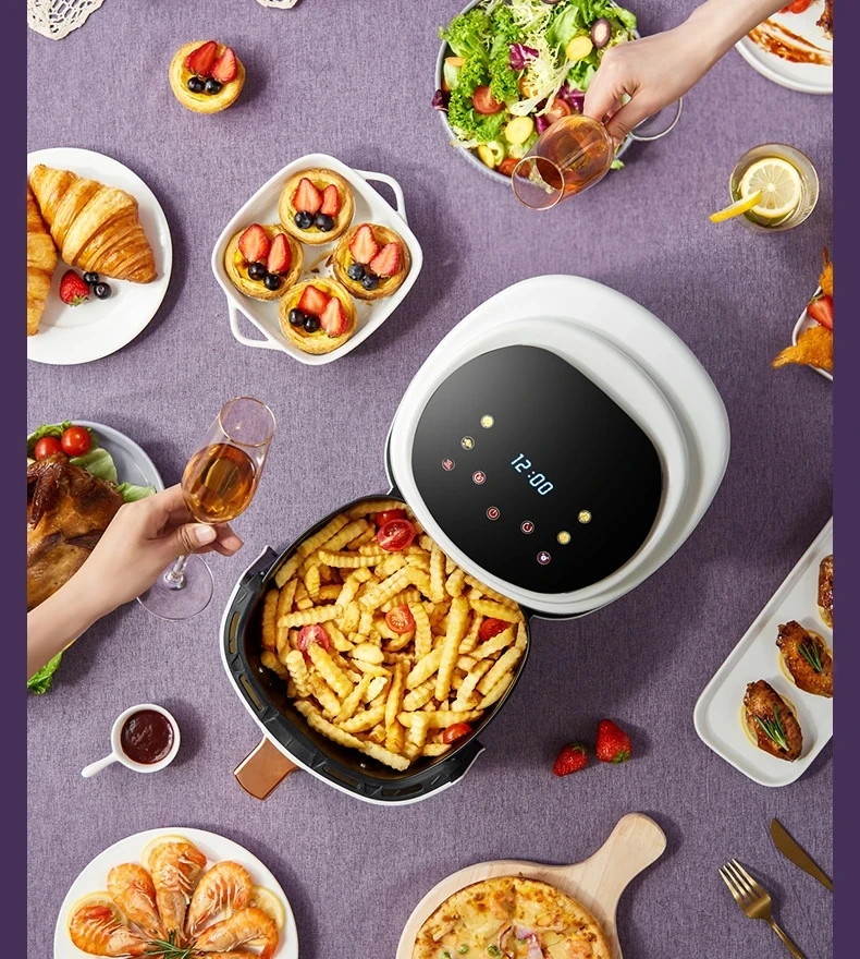 8L Air Fryer for European American British Standard 220V Oil Free Electric Deep Fryer for French Fries Toast Chicken Wings
