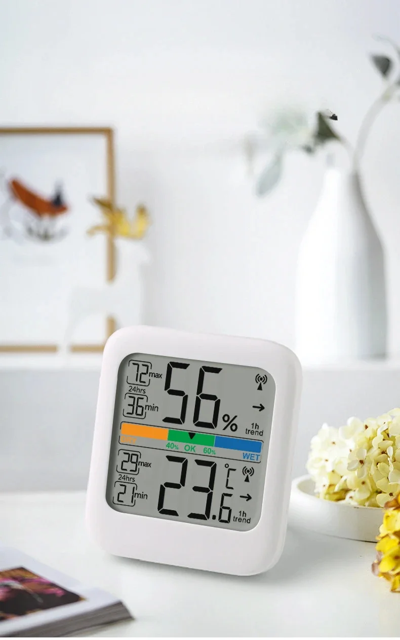 جهاز قياس الرطوبة الرقمي LCD صغير، ميزان حرارة داخلي، مقياس حرارة الغرفة ومقياس الرطوبة، جهاز مراقبة محطة الطقس، مكتب منزلي 2025