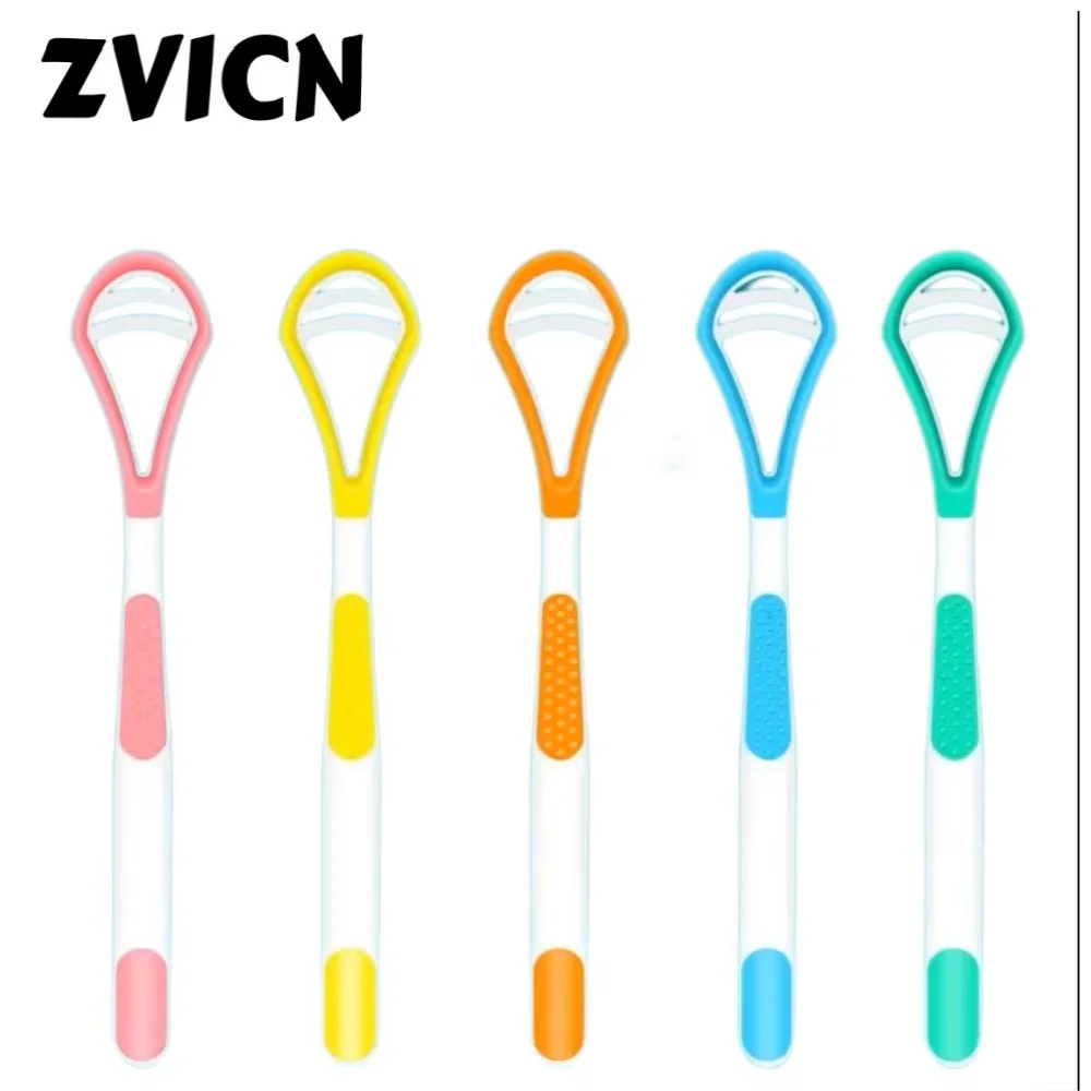 舌コーティングブラシ 舌スクレーパー、クリーナークリーニングブラシ、ケア歯ブラシ両面舌スクレーパー、1個