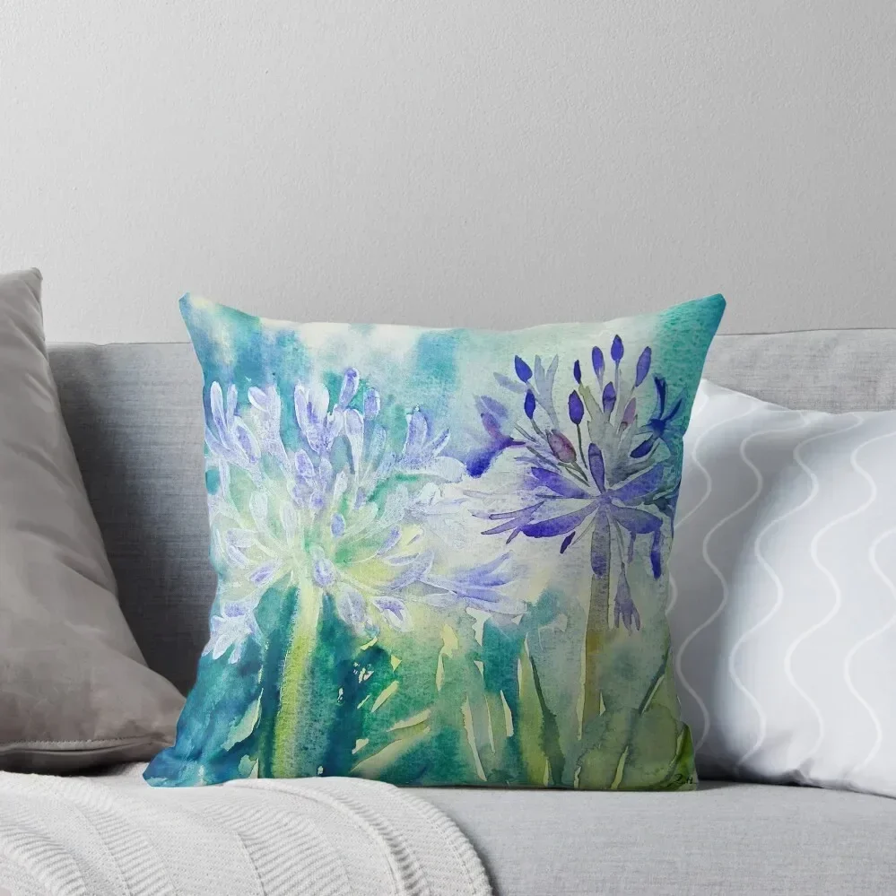 

Agapanthus x 2 Throw Pillow Decorative pillowcase home decor items pillow