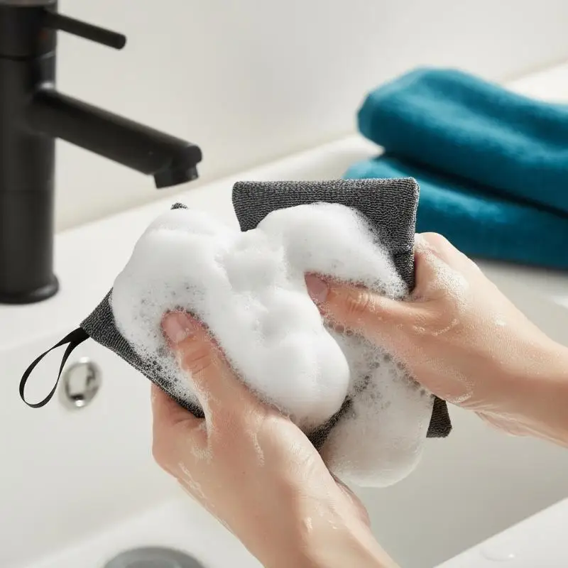 Soap Pocket Exfoliating Soap Saver Pouch Body Scrubber Rough Sponge Exfoliator