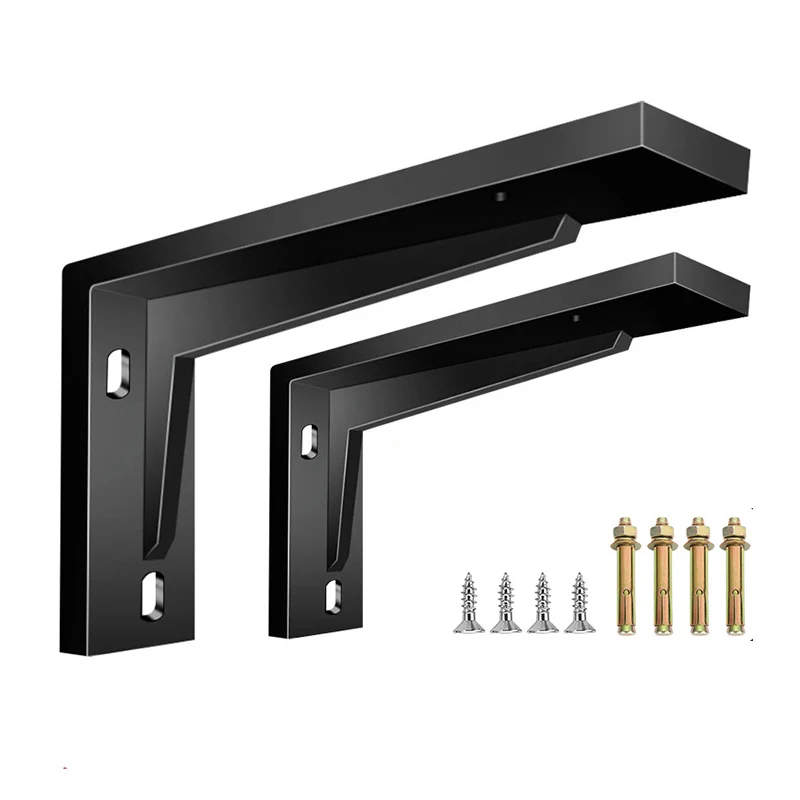 Solid Heavy Duty Steel Hidden Shelf Bracket L Shape Heavy Duty Cast Iron Metal Industrial Black Shelf Bracket wall bracket  wall