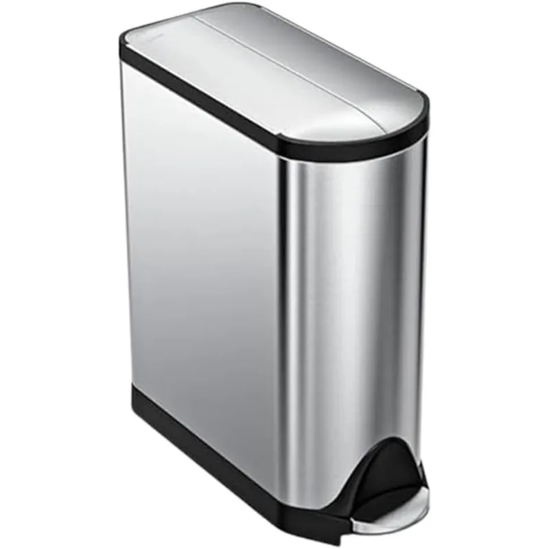 simplehuman 45 Liter / 11.9 Gallon Butterfly Lid Kitchen Step Trash Can, Brushed Stainless Steel