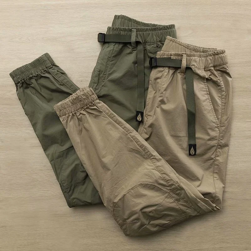 

Men's Work Trousers Thin Qui Dry Summer Elastic Waist Casual Workwear Pants Dirt Resistant Loose Fit Long Pants Youth Sle