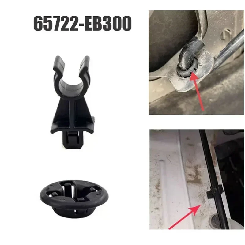 Retainer Clip Set For Nissan Qashqai Dualis J10 Navara D40 Pathfinder R51 Bonnet Hood Support Prod Rod Clamp Holder 65722EB300