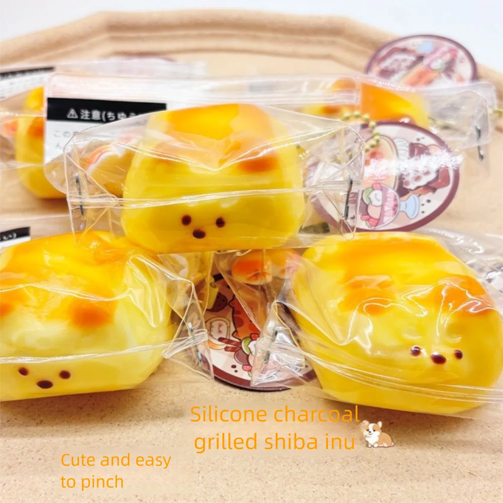 Sicheres Shiba Inu Cheese Cake Pinch Toy Slow Rebound Flexibles Doggy Squeeze Toy Lustiges Mini Cute Dog Pinch Toy Kids