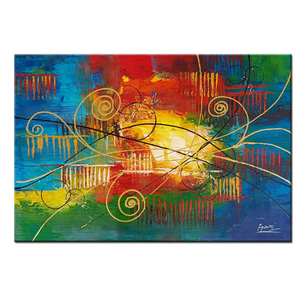 

Modern Original Colourful Abstract Oil Painting Handpainted On Canvas Wall Art Decor for Living Room Home Artwork