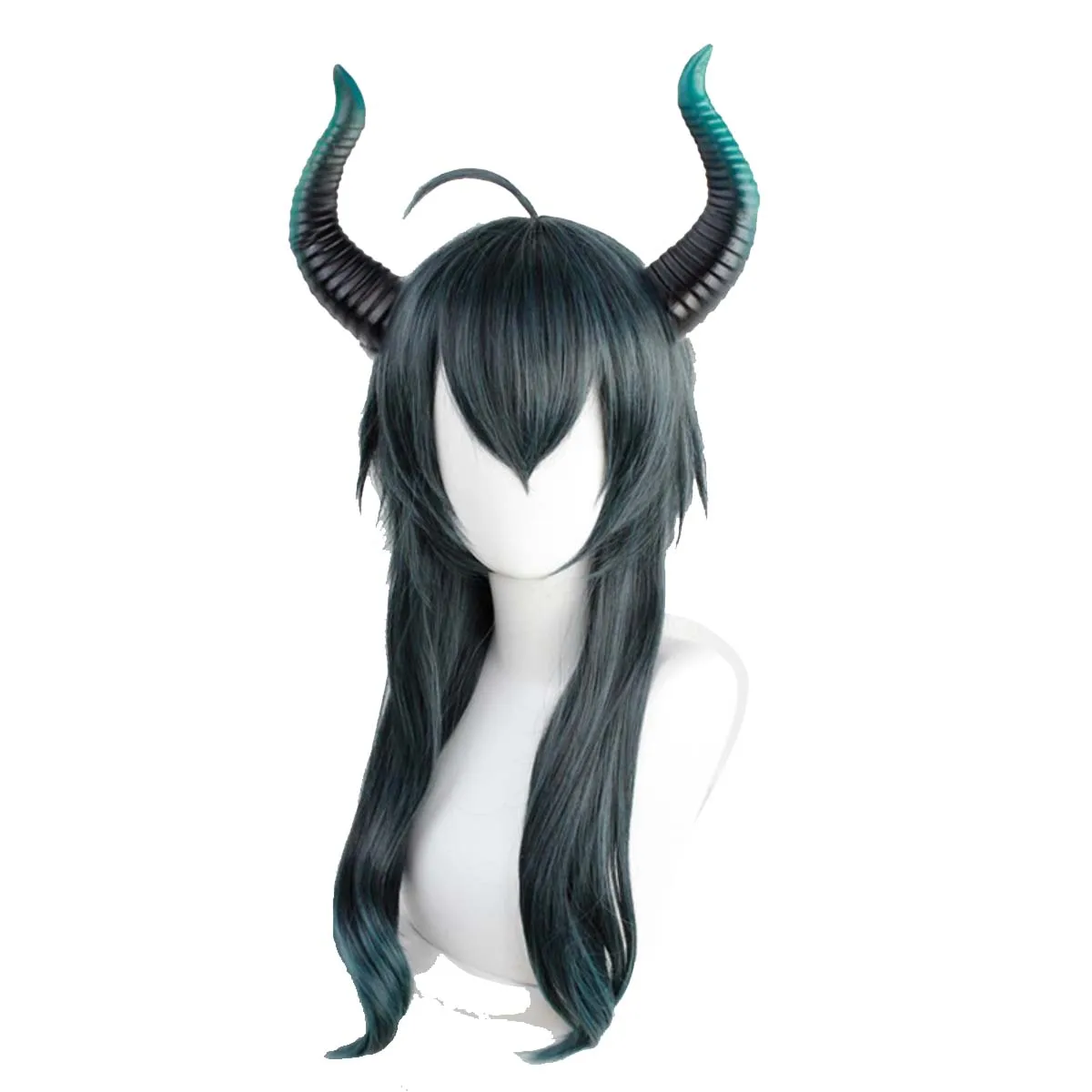 Twisted Wonderland Malleus DRACQMA คอสเพลย์วิกผมสังเคราะห์ทนความร้อนพร้อมแตร