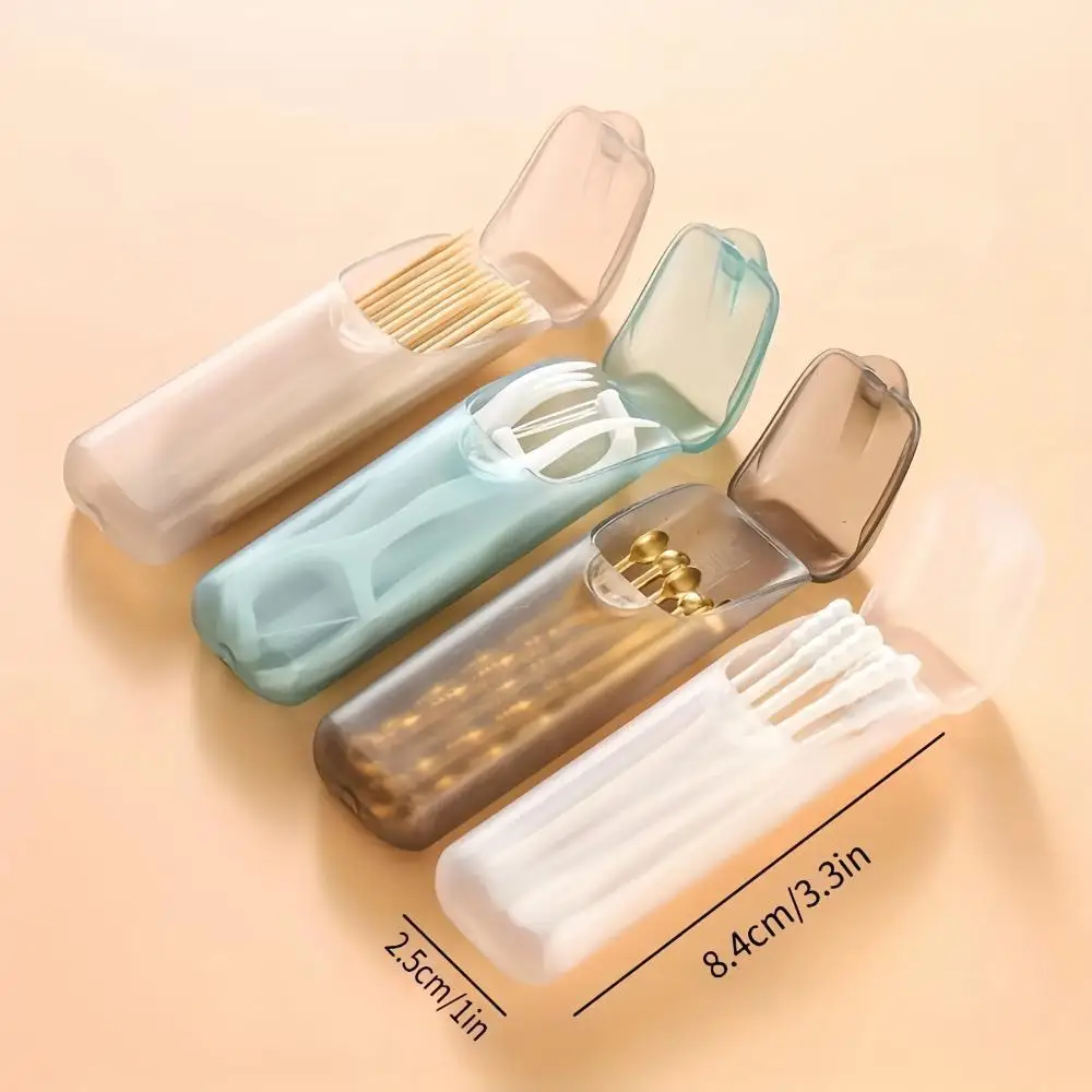5 pcs Mini Portable Storage Boxes Random Colors PP Plastic Parts Organizer Travel Toothpick Floss Jewelry Multi-Purpose