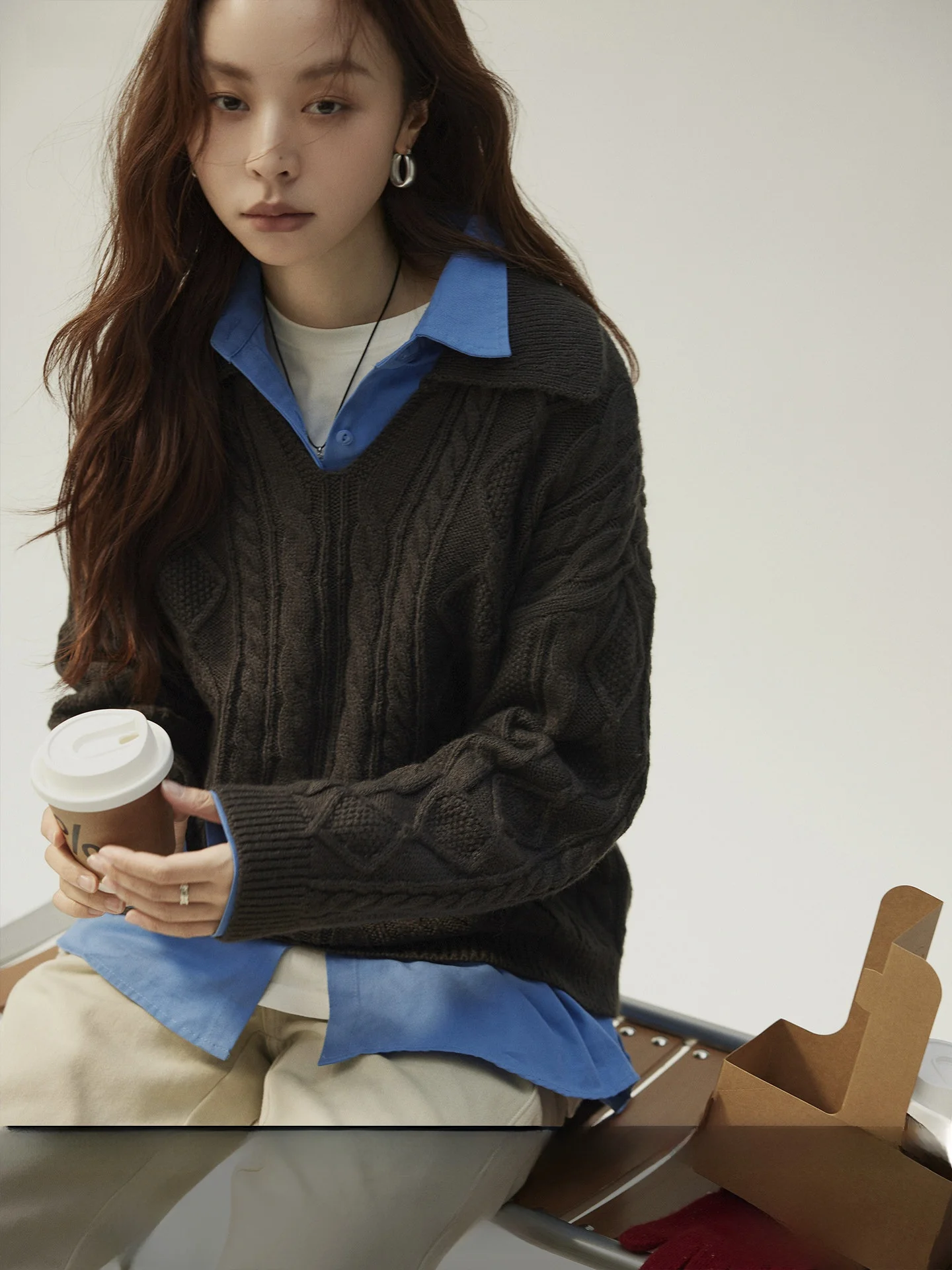 

Joli Choose Autumn Winter Knitted Sweater Women's Casual Lazy Sle Flower Twist Ne Design Long Sve Polyester Nylon