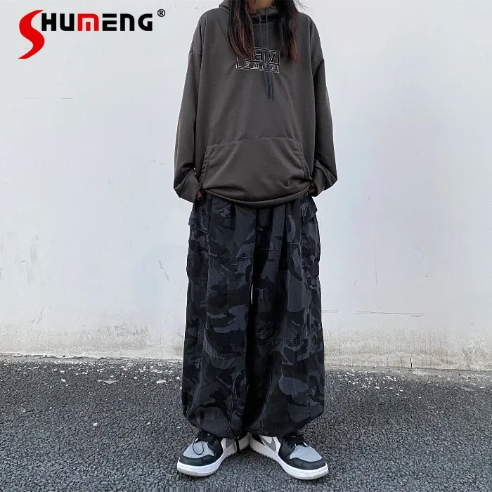 Autumn Harajuku Cargo Baggy Pants Camouflage Women Streetwear Korean Fashion Hip Hop Japanese Casual Wide Leg Y2k Loose Trousers