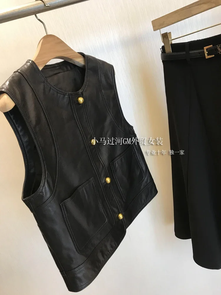 

Neploe Advanced Dermis O Neck Sleeveless Vest Single Breasted Luxury Streetwear Hip Hop Coat Vintage Moda New Spice Girls Jacket