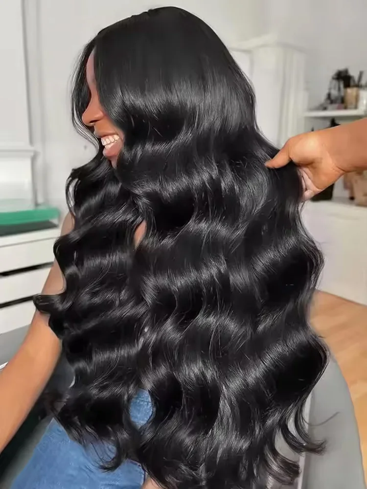 

HD Full 13X6 Прозрачные объемные волны Кружевные фронтальные парики Предварительно сорванные 13X4 Передние человеческие волосы 5X5 Бесклеевой парик 250% для женщин