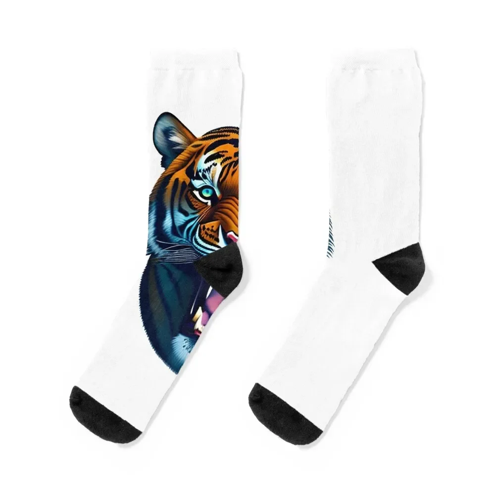 Cool Orange Tiger Socks shoes football Socks For Men Women's