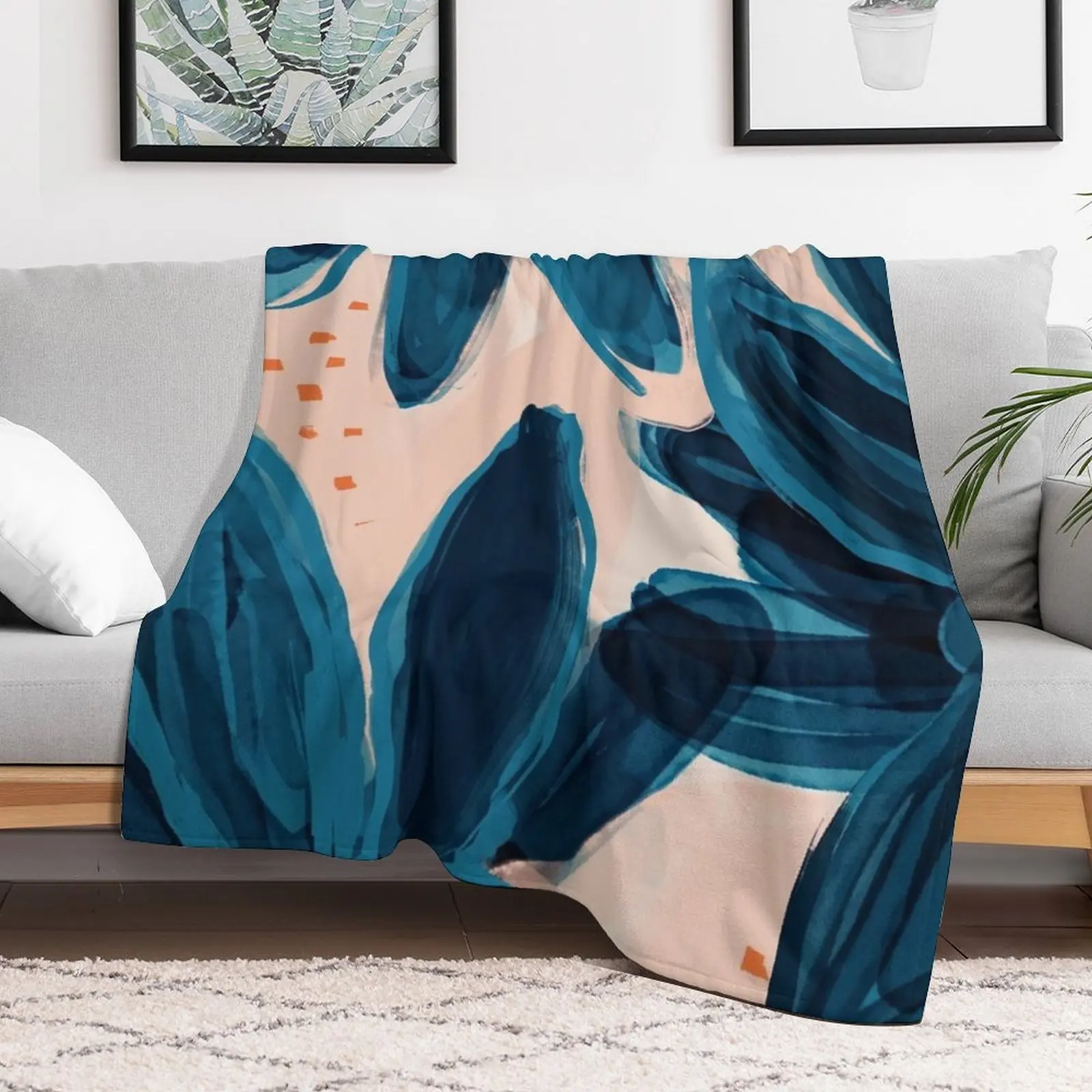 

Watercolor Blue Flowers Throw Blanket Blankets For Sofas Quilt Luxury Thicken Blankets