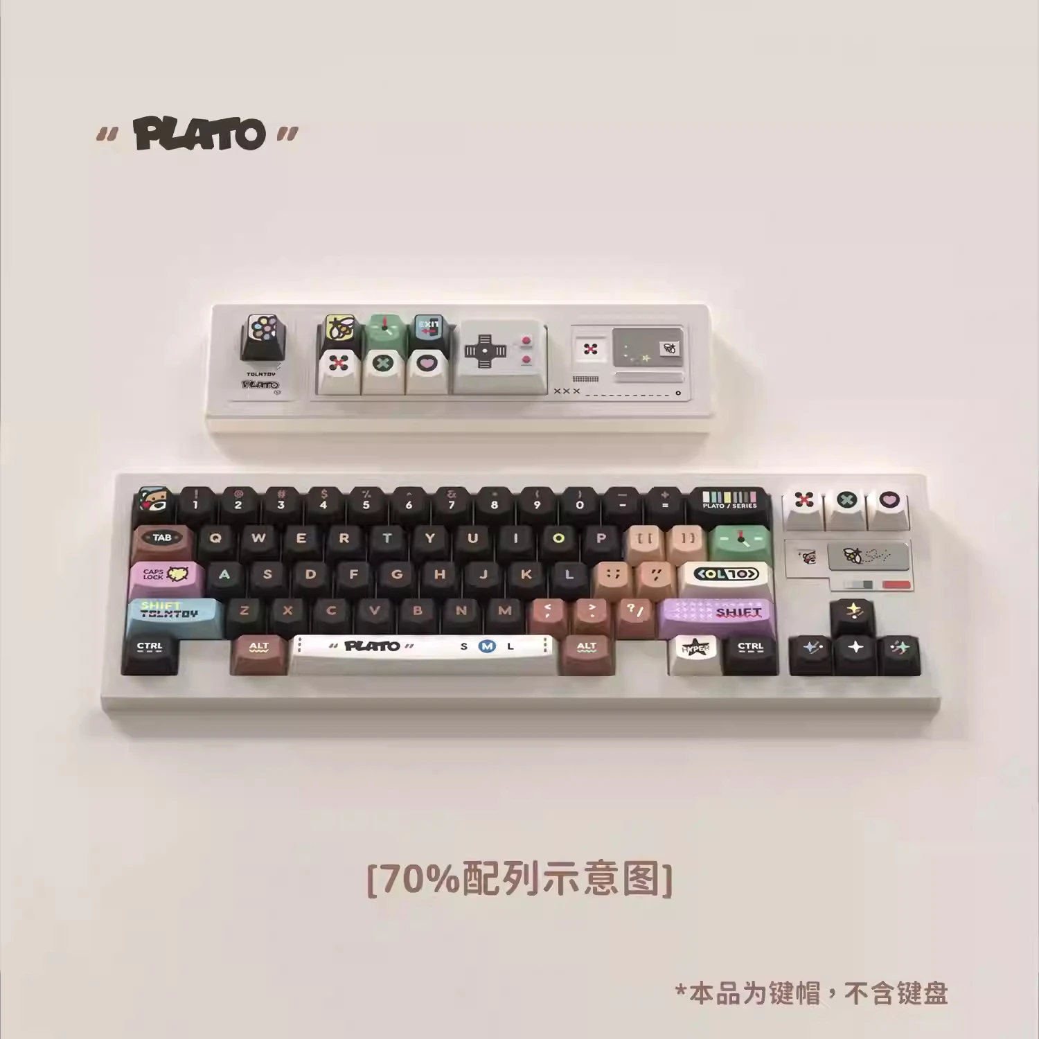 158 toetsen Tolontoy PLATO Thema Keycaps Set PBT Custom Cute Keyboard Cap Smile Profile KeyCap voor mechanische toetsenbordaccessoires