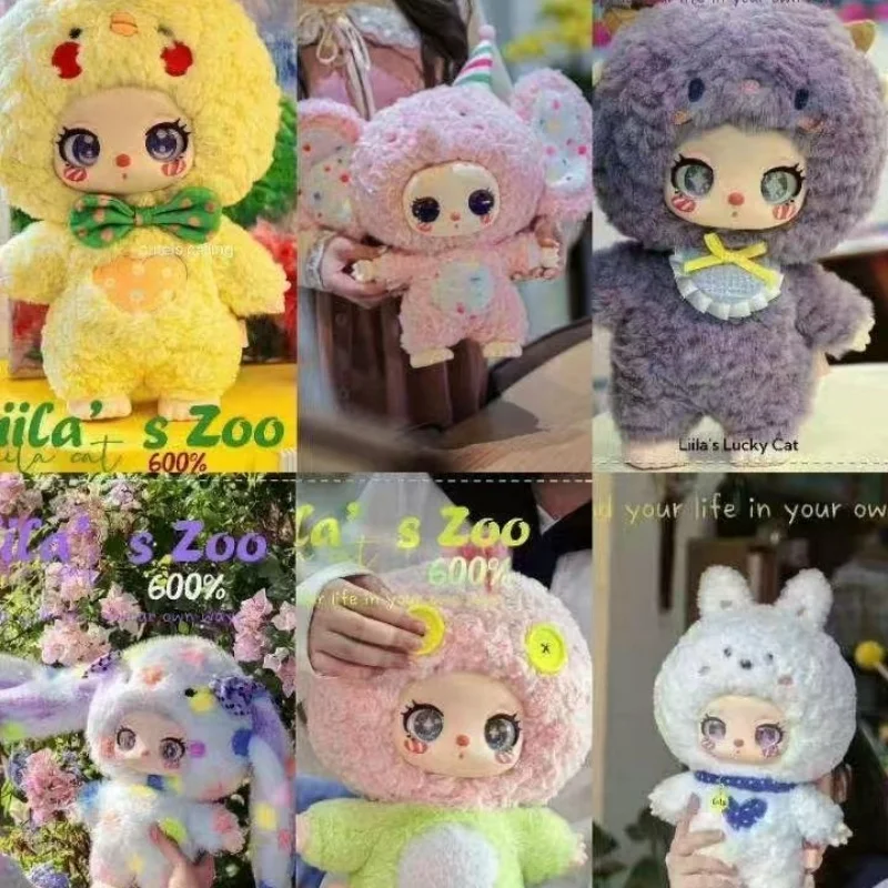 طفل جديد ثلاثة Liila Cat Liila Zoo 600% أصيلة الفينيل صندوق أعمى الشكل جمع سطح المكتب زخرفة مريحة غرفة ديكور هدايا عيد الميلاد