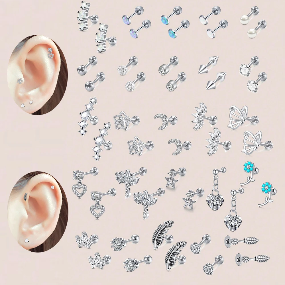 Opal Earrings Dangle - 2 قطعة 16 جرام الغضروف أقراط