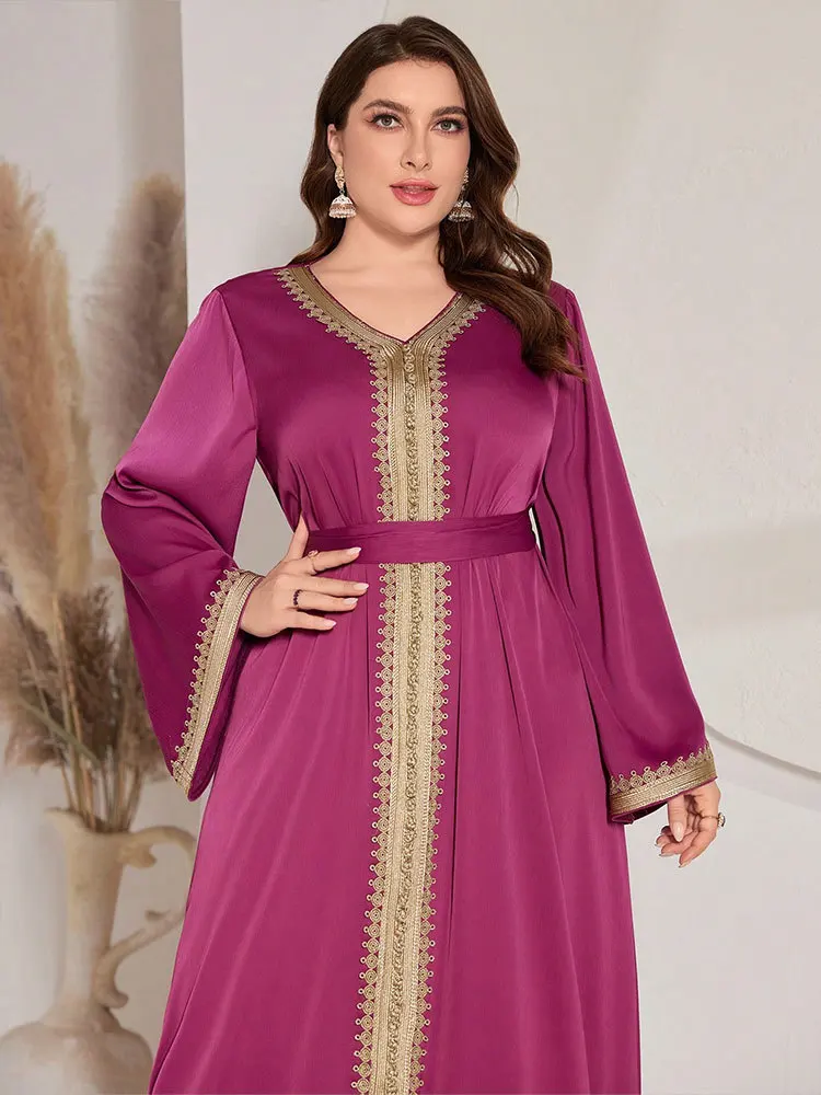 Plus-size Loose Dress for Women Casual Holiday Abaya Dubai Turkey Muslim Dresses Women Islamic Clothing Marocain Femme Vestidos