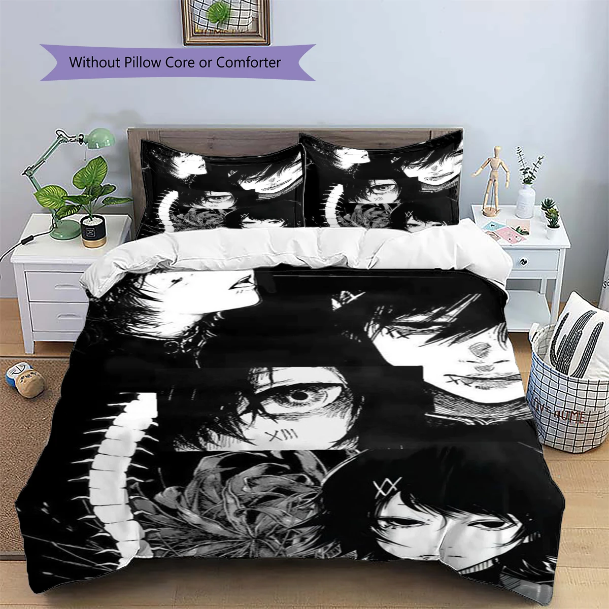 Tokyo Ghoul Duvet Cover Set Patterned Pillowcase Nice Fan Gift Anime Daily Use Bedding Decor -xia130
