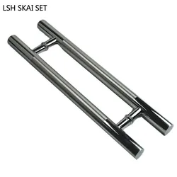 1 Pair Round Glass Door Handle Sliding Door Stainless Steel Pulls Bathroom Door Thickened Handrail Home Renovation Hardware