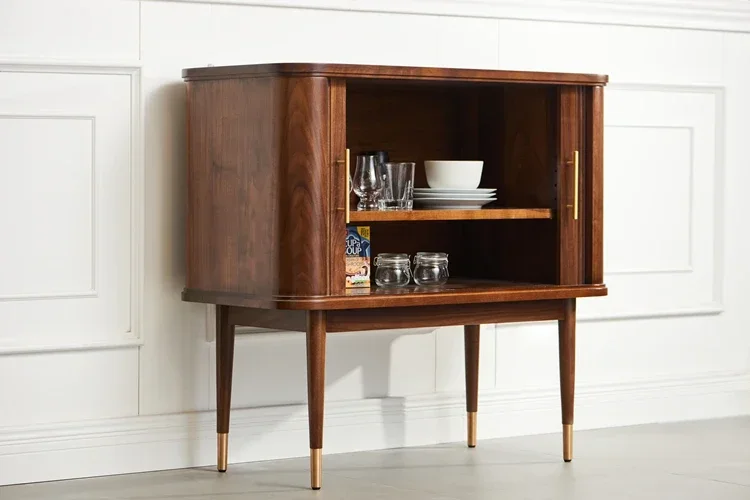 Antique Designer Side Cabinet Solid Wood Shutter Bedroom Living Room Storage Storage living room  furniture