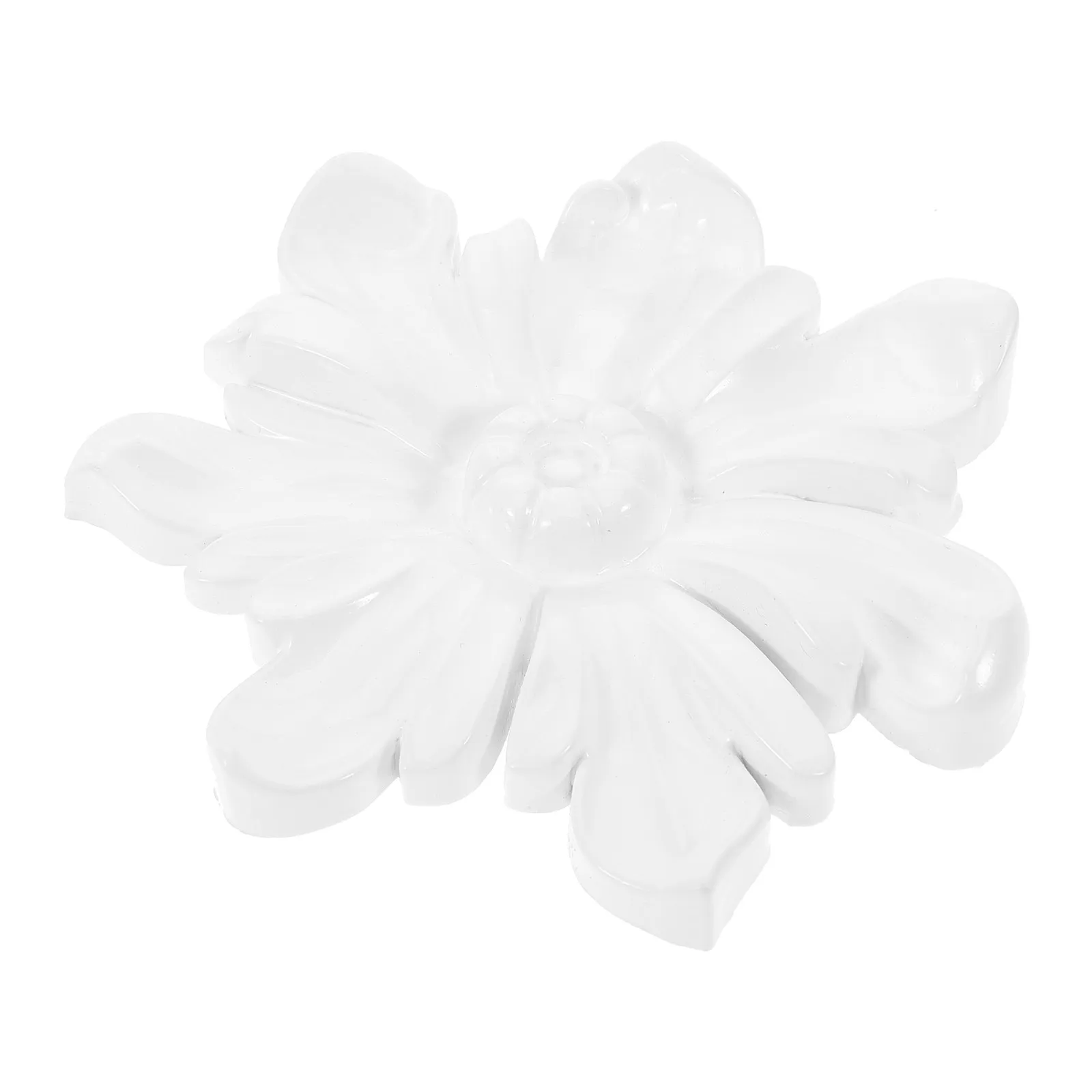 Self-Adhesive French Flower Onlay Decor Resin Carved Wall Applique Pre-Painted Elegant Minimalist Living Room Backdrop Wall