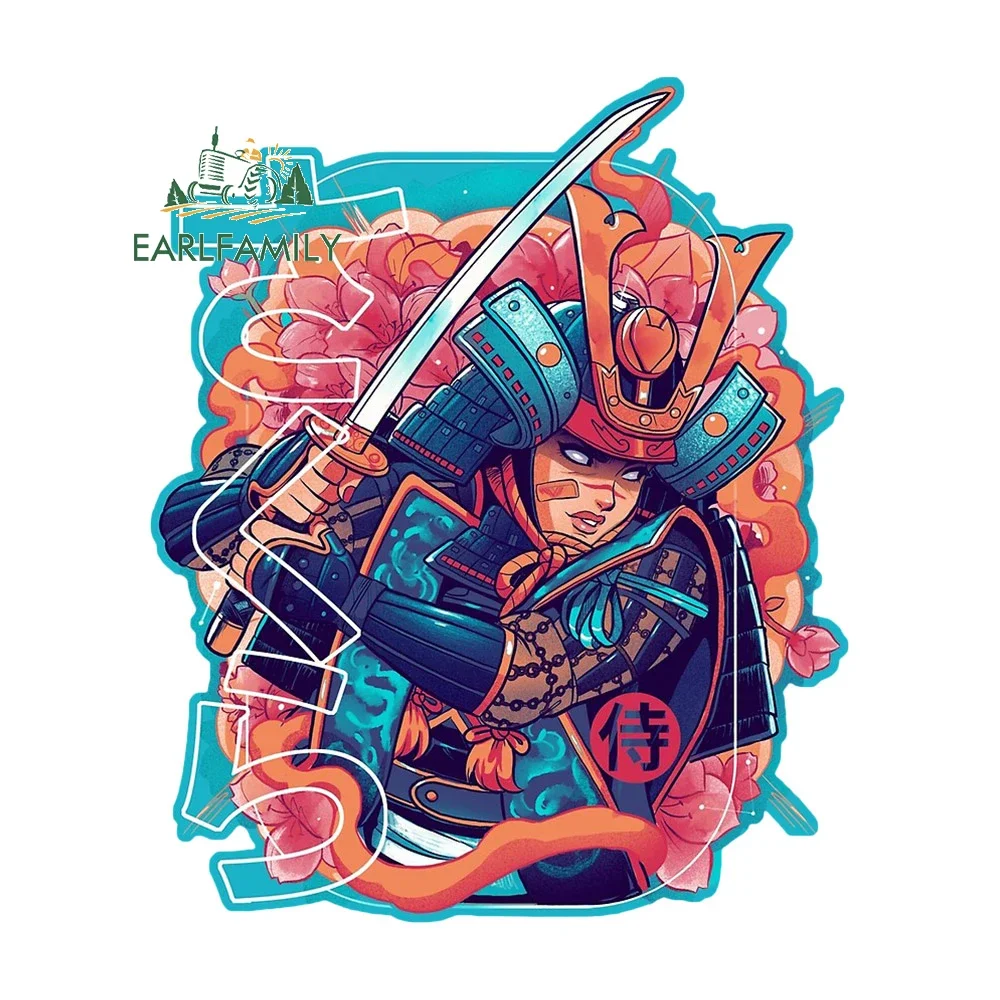 

EARLFAMILY 13cm x 10.7cm for Female Samurai Japanese Car Stickers RV Vinyl Car Wrap Decal Waterproof Windshield Motorcycle Decor