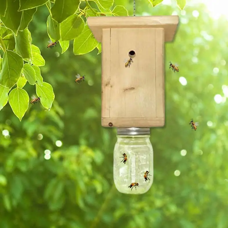 Outdoor Hanging Bees Box Catcher Durable Wooden Bee Trap Beekeeping Equipment Beekeeper Tool For Bee Hive House Supplies