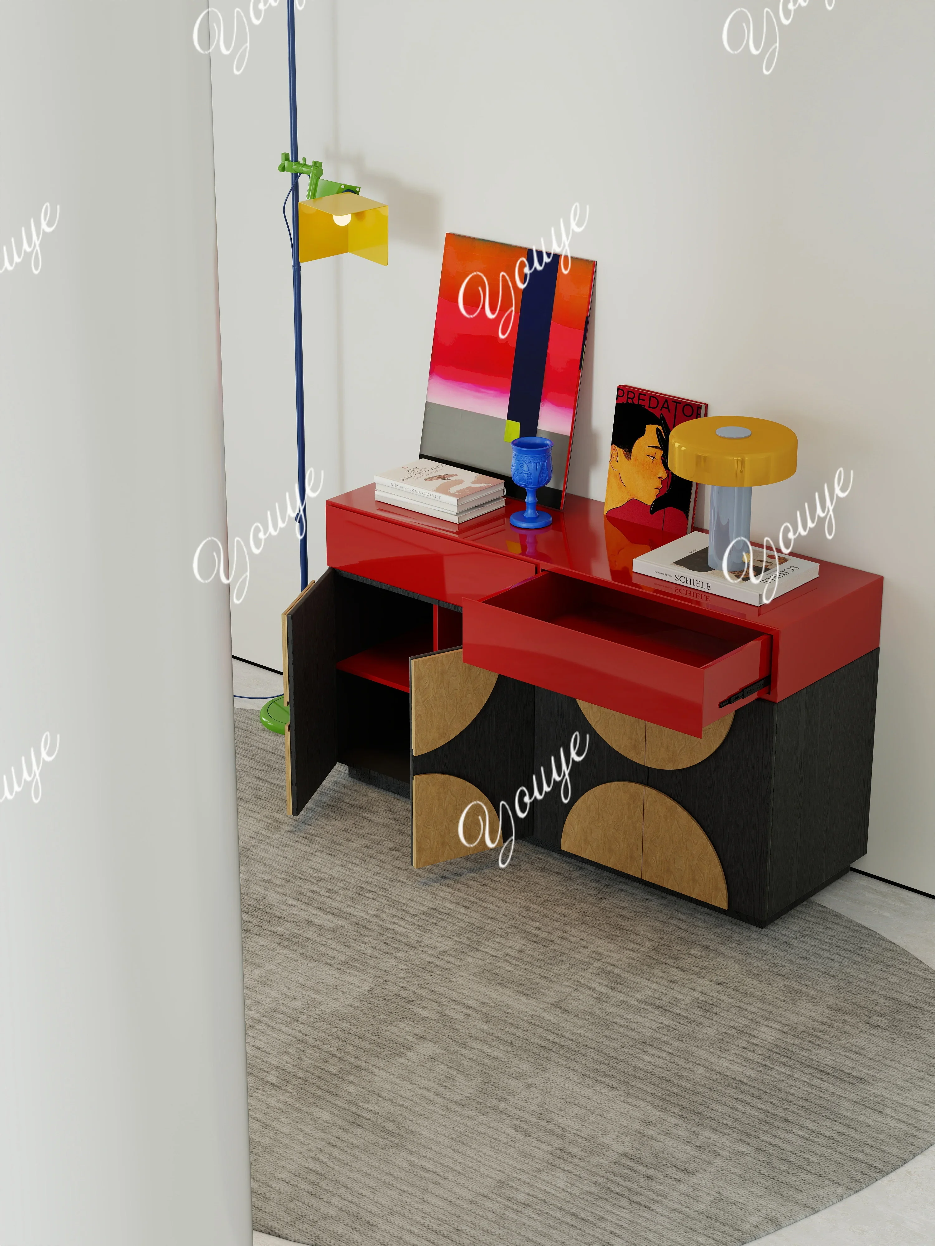 

D-XM Italian Minimalist Dining Side Cabinet Light Luxury High-end Living Room Designer Art Door Cabinet