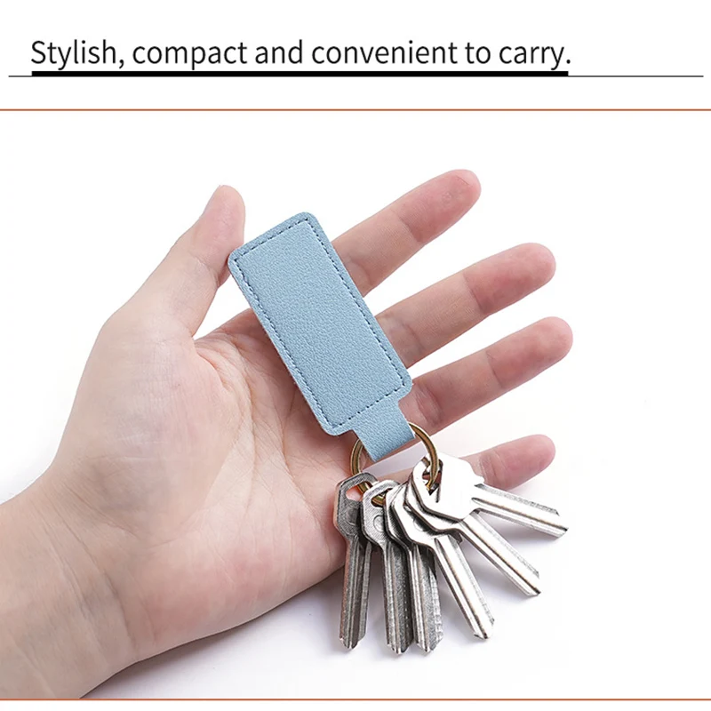 Set of Bright PU Leather Keychains, Double-Sided Car Keychains, Key Accessories—New, Simple, Unisex Keyrings