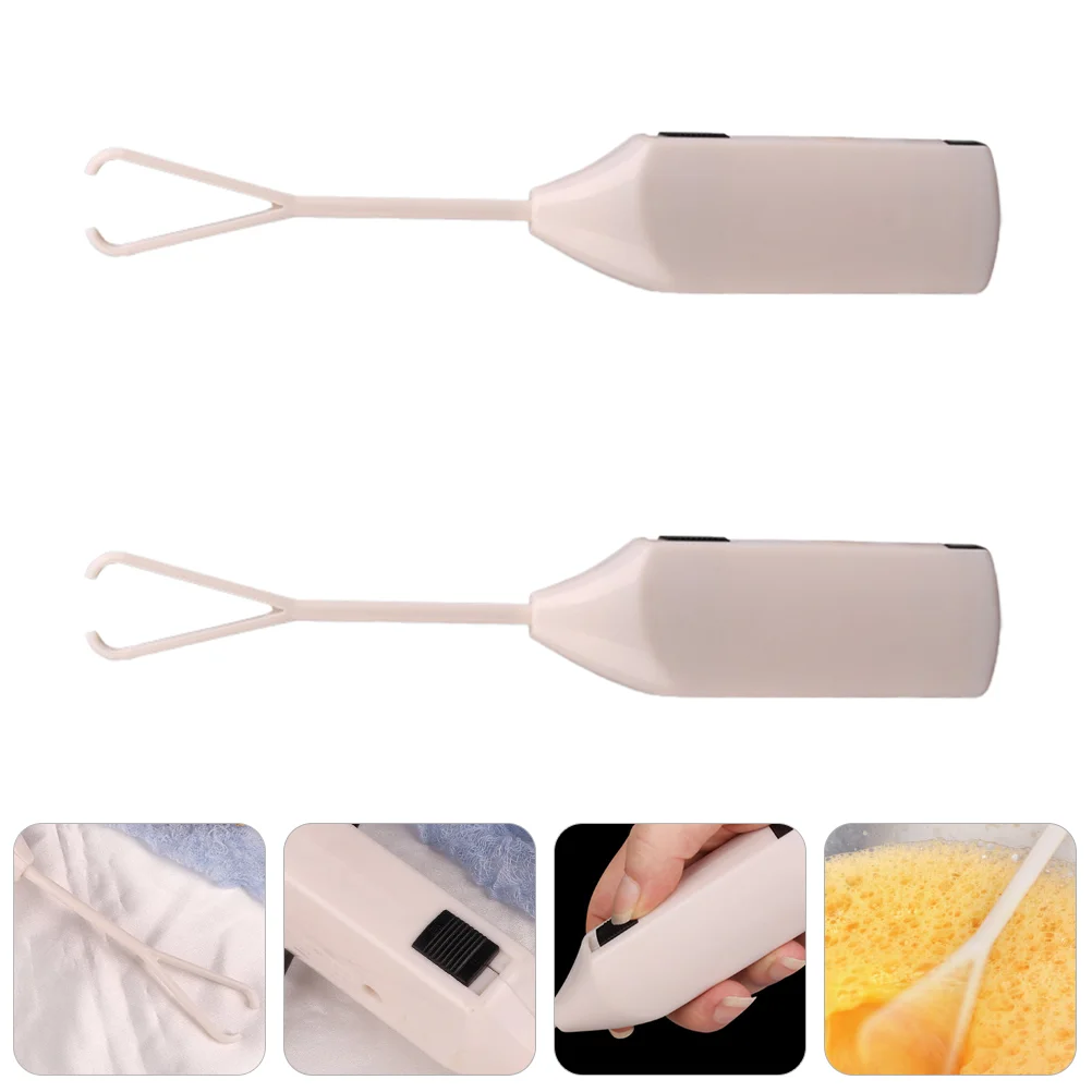 

2 Pcs Electric Egg Beater Blender Kitchen Mixer Coffee Drink Mini Plastic Milk Frother Whisk Household