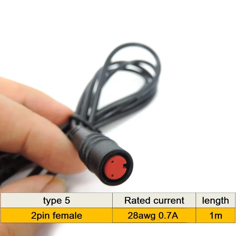 M8 2-Pin Kabelverlängerung 2-Pin Stecker-Buchse Wasserdichter Steckverbinder 24AWG 2A 28AWG 0,8A für Elektrofahrrad M20