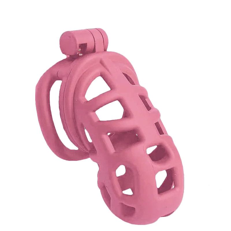 2026 New Pink Chastity Lock Cage SM Flirting Breathable Resin Male Penis Lock Breathable Male Chastity Device Prohibited Abstine view 3