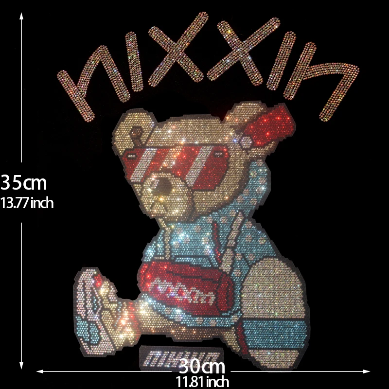 

High-quality Rhinestone creative bear ironing on sweaters, T-shirts, hoodies, denim jackets and clothing accessories