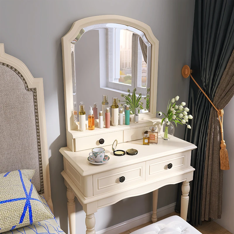 

*v forAesthetic Woman Vanity Tables Bedroom Adult Compact Mirror Cabinet Drawers Vanity Makeup Girl White Furniture Home c