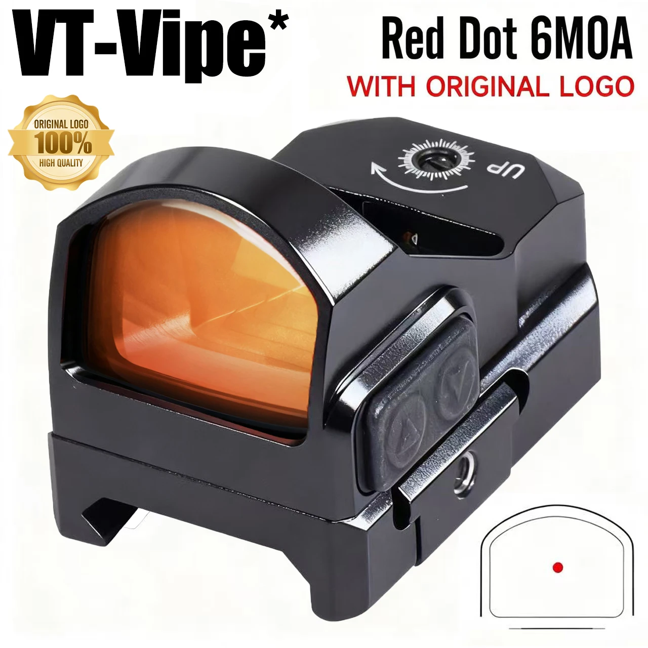 

Original VT 6moa Red Dot Sight Vipe* Optics Hunting Compact Riflescope for TEK Co-witness Mount Precision Shooting Sight