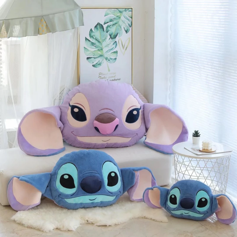 

45-110cm Genuine Disney Stitch Double Sided Plush Pillow Cushion Kawaii Soft Stuffed Animal Anime Cartoon Kid Girl Birthday Gift