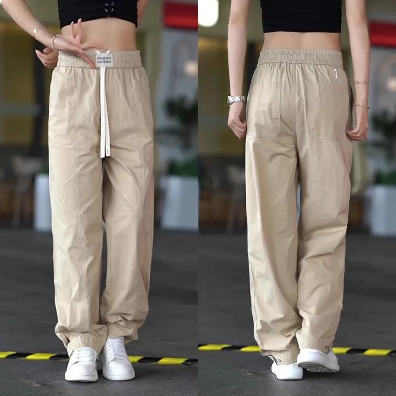 

Men's Summer Casual Pants Breathable American Style Loose Workwear Long Trousers Trendy Brand Versatile Drapey Straight Leg