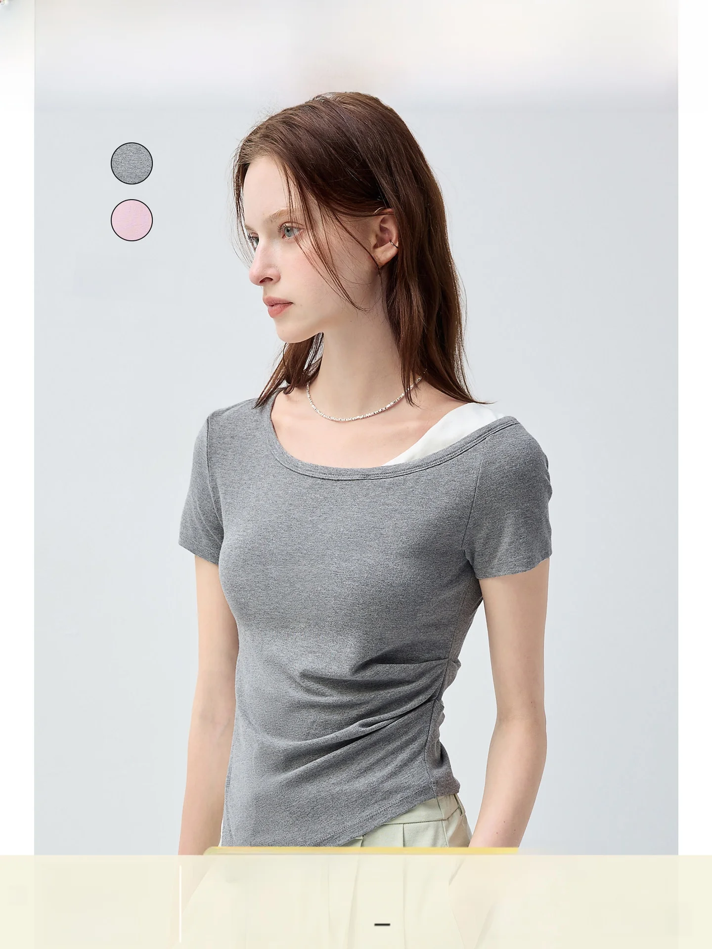 

Женская футболка с коротким рукавом для похудения, повседневный стиль, свободный крой, модный топ больших размеров, летняя одежда