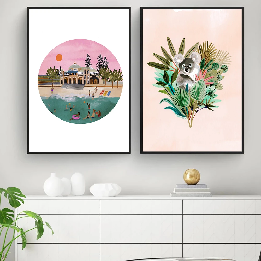 Morocco Door Vintage Poster Corridor Architecture Art Pictures Printed Living Room Canvas Painting Picture Home Decor