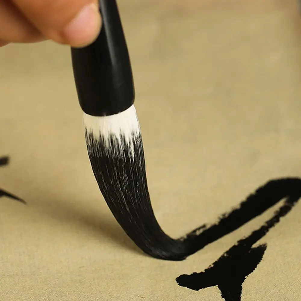 Traditional Chinese Calligraphy Brush Oil Watercolor Goat's Hair Scriptures Writing Brush Wood High-end Art Paint Brush