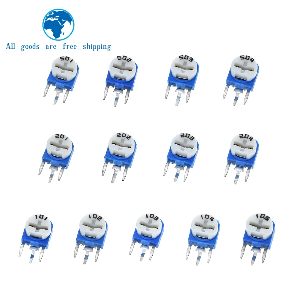 TZT 65pcs RM063 vertical blue white adjustable resistor kit 100 ohm -1M ohm 13 kinds * 5 PCS=65PCS