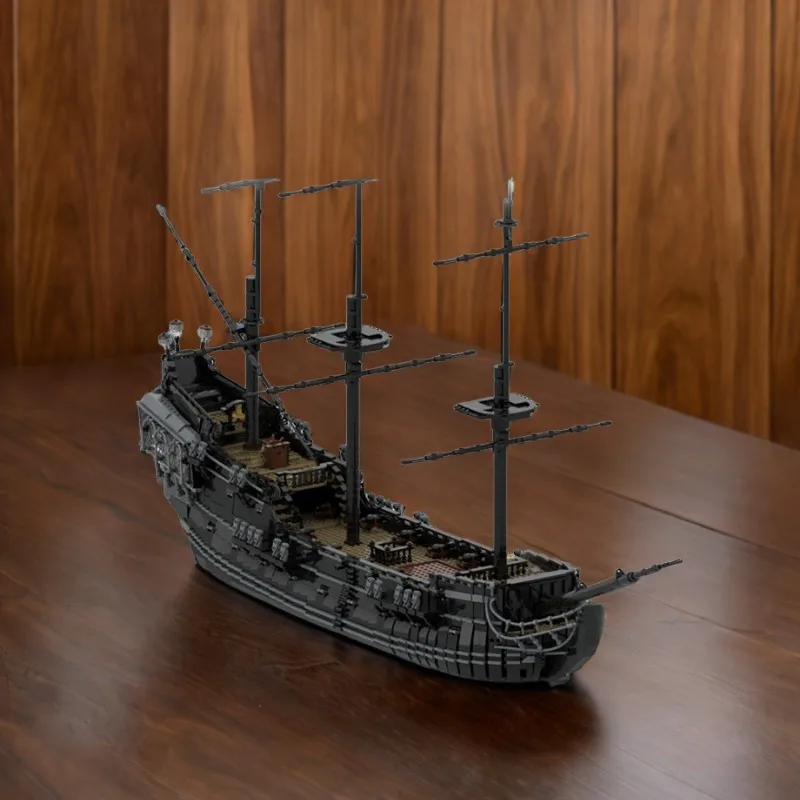 7398pcs MOC Black Pearl Pirate Ship Model Building Blocks Home Decor Desk Display Shelf Accent Creative Premium Gift For Adults